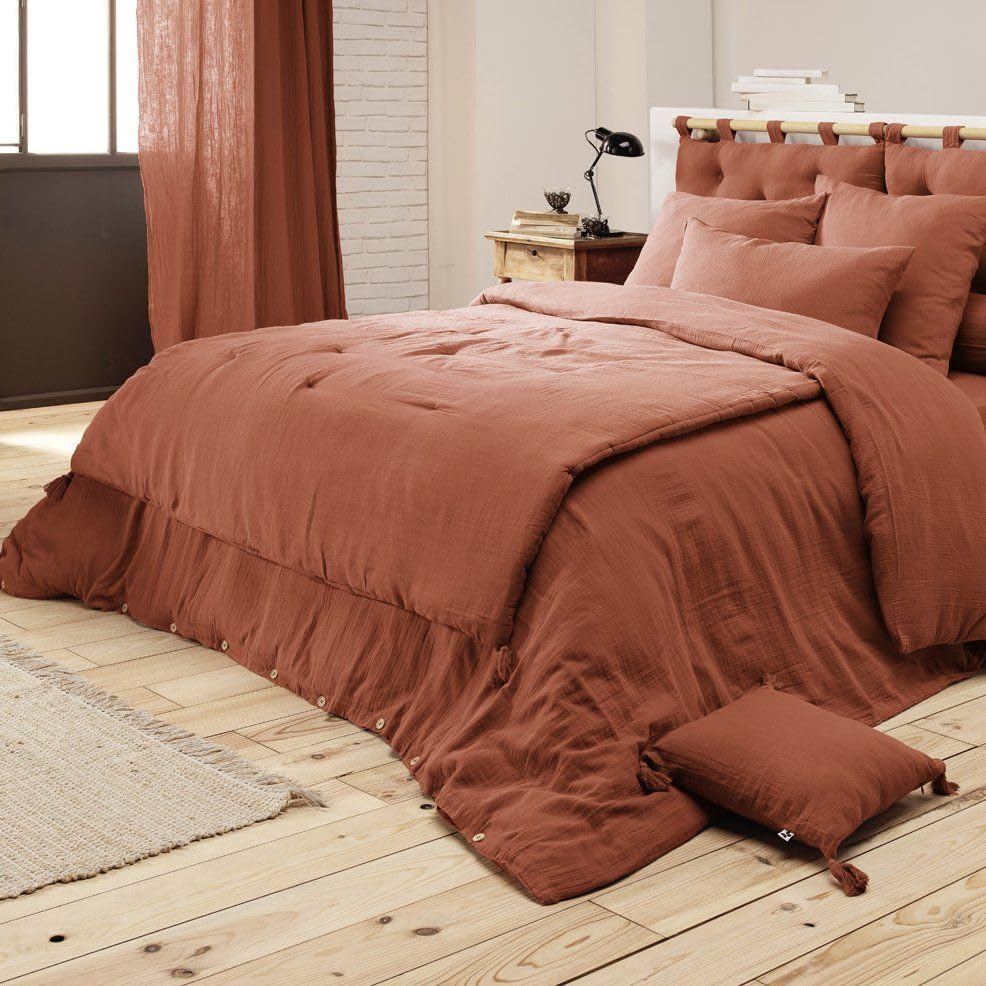 Boutis 100% gaze de coton 150x150cm pour vos soirées cocooning au salon - 4