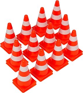 Bramble Verkehrshütchen - 23cm, Orange & Weiß - Multisport- Markierungskegel für Fußball, Sporthalle, Hockey, Geschicklichkeitstraining - Pylonen für Kinder