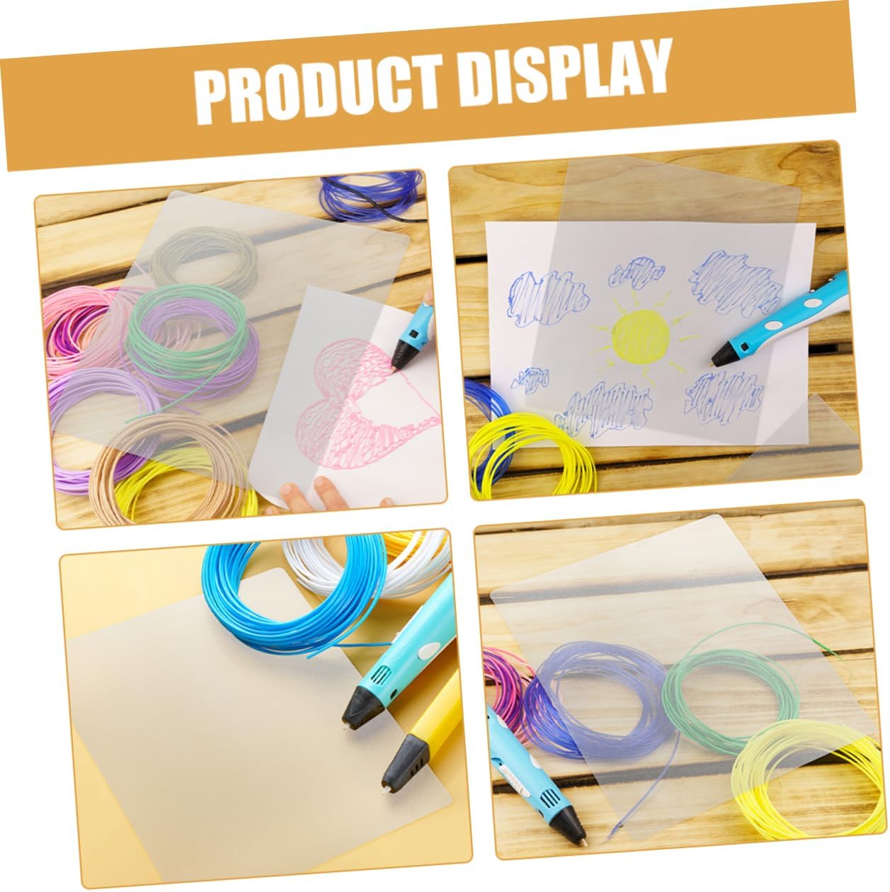 Veemoon 6pcs Clear PVC Drawing Mat for Printing Pen Transparent Craft Mat for Painting Drawing and Copying Versatile Sketch Tool for Boys and Girls and Artists