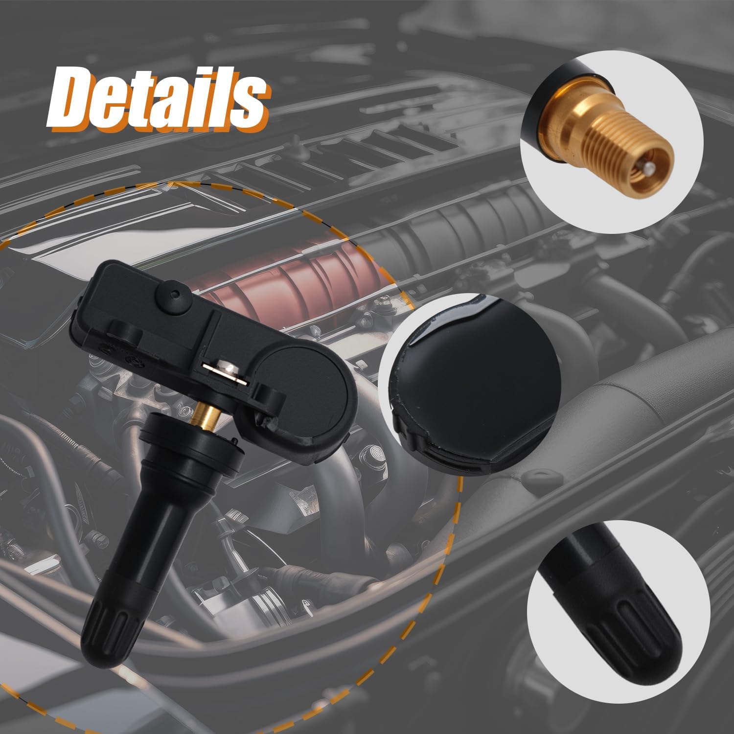 Pre-Programmed TPMS Sensor Tire Pressure Monitoring Sensor 68293199AA fit for Ram 1500 2019 2020 2021 2022 2023 2024, TPM358-433MHz (4)
