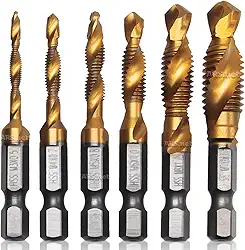 Kit Jogo 6 Broca Macho Fura E Faz Rosca Aço Rápido Espiral