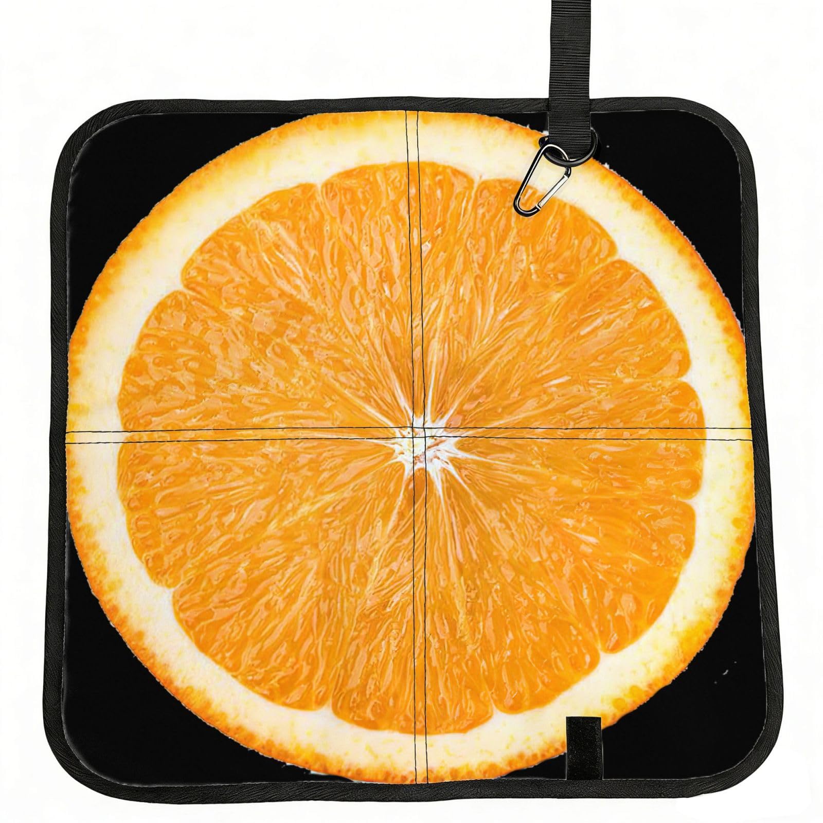 VCzsdff Orange Slice Print Portable Seat Cushion Folding Bleacher Pad Compact Picnic Sitting Mat Polyester 40cm