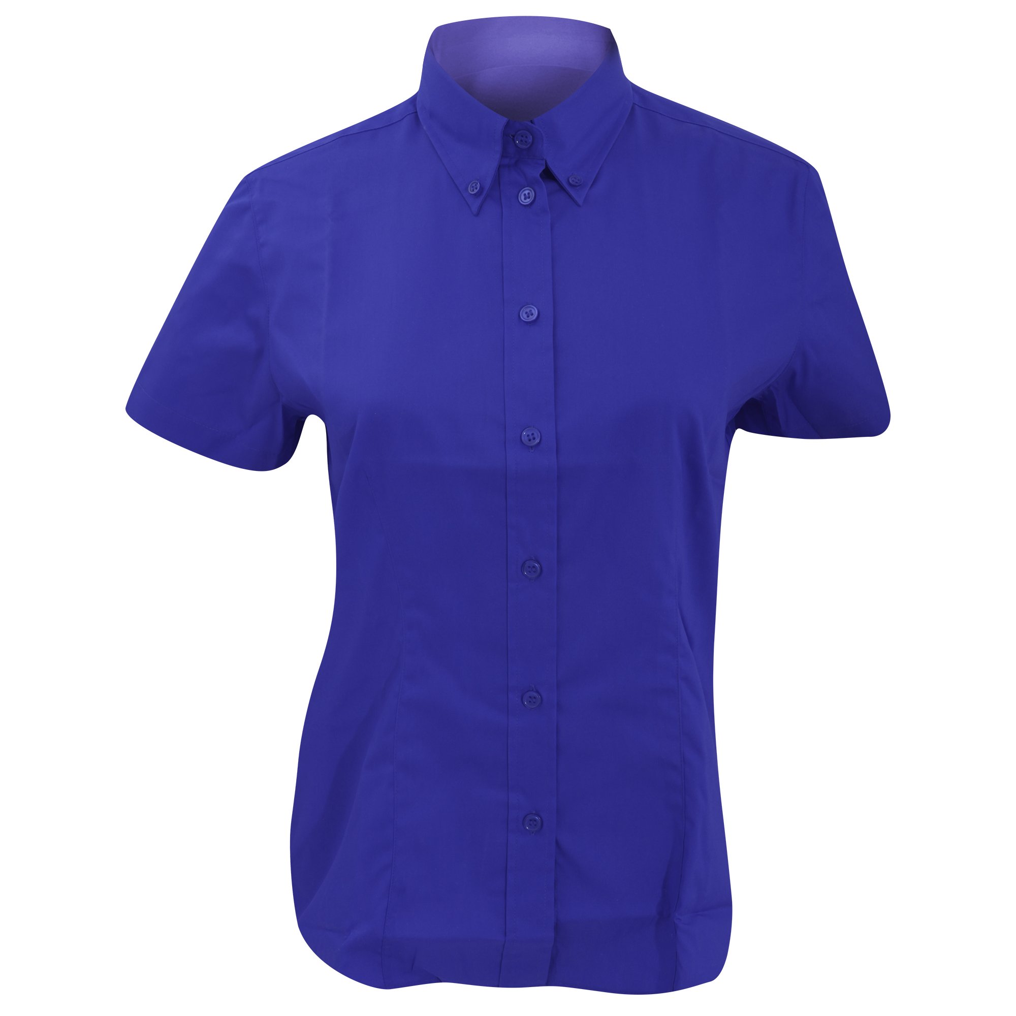 Kustom Kit Ladies Corporate Oxford Short Sleeve Shirt, Royal Blue, Size 28