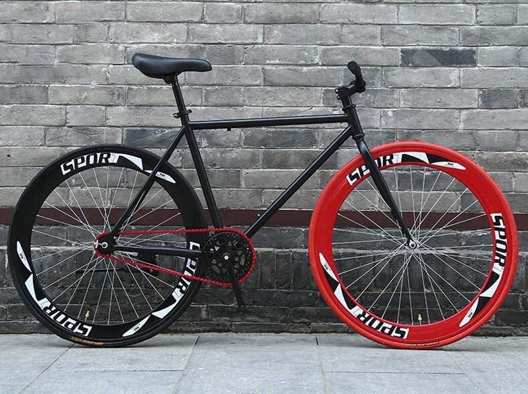 ALQPPMRoad Bicycle, 26 inch Bikes, Stripped Back Fixie Brake System, High Carbon Steel Frame, Road Bicycle Racing, Men's and Women Adult,E/C/26 inch