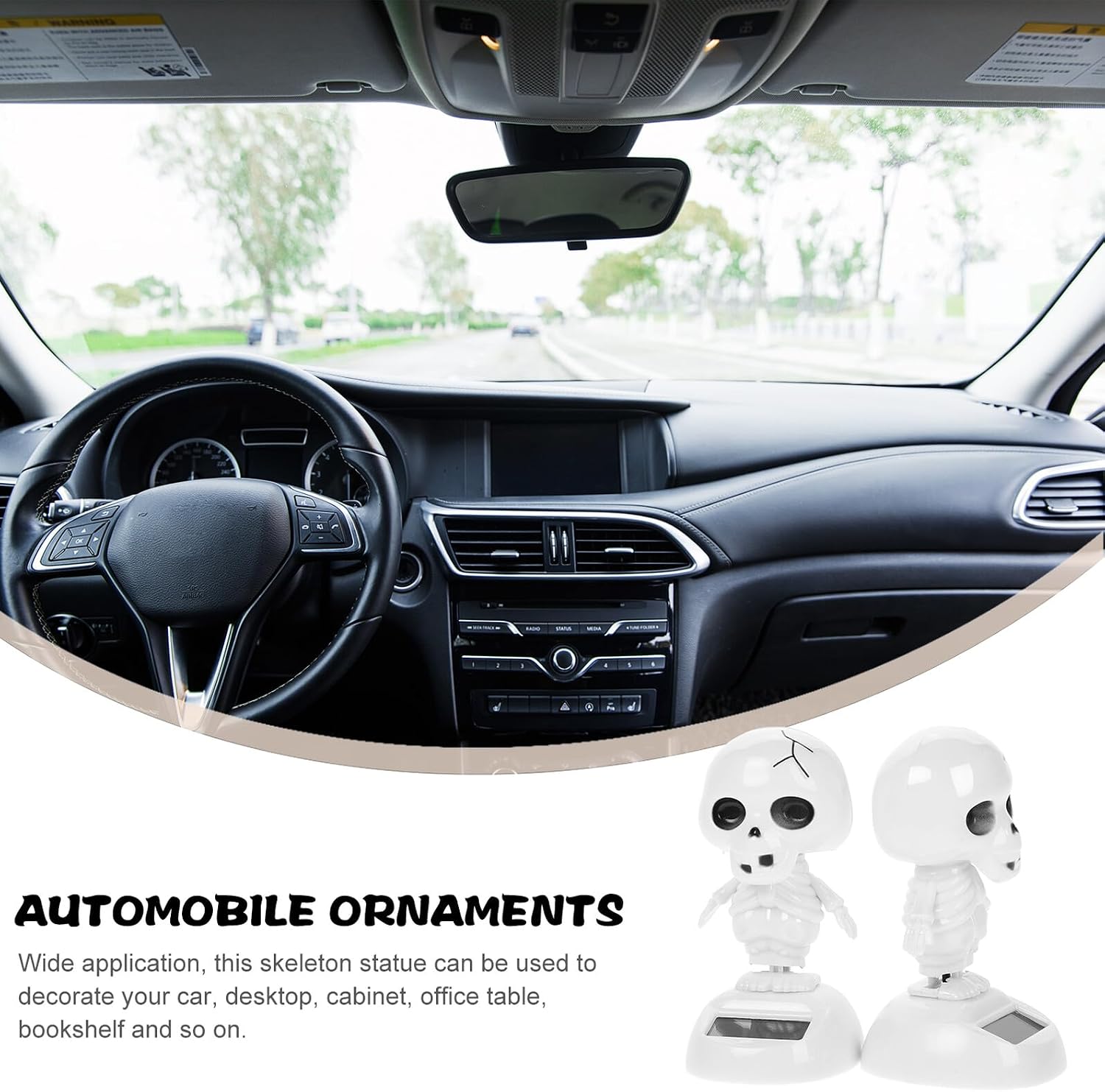 Halloween Solar Dancing Skeleton Figurines Car Dashboard Ghost Ornaments Halloween Skull Car Decor
