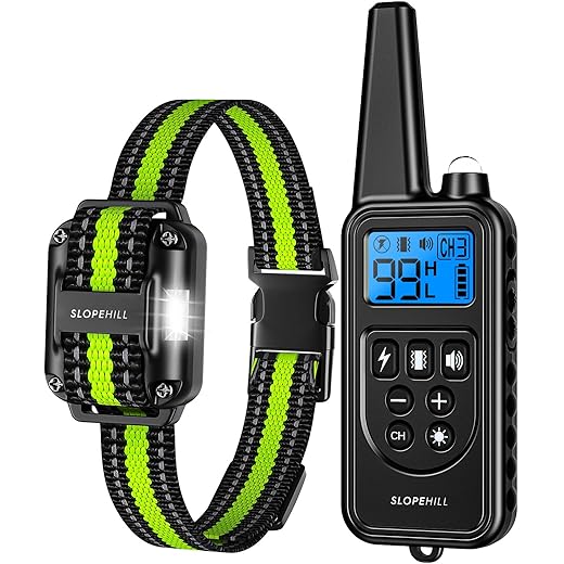 Dog Training Collar with 7 Training Modes, 2600Ft Remote Electronic Dog Shock Collar, Electric Shock Collar for Small Medium Large Dogs (Green1)