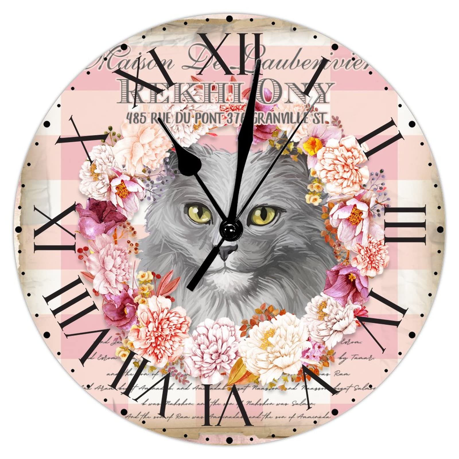Horloge murale vintage en PVC silencieuse déco chambre
