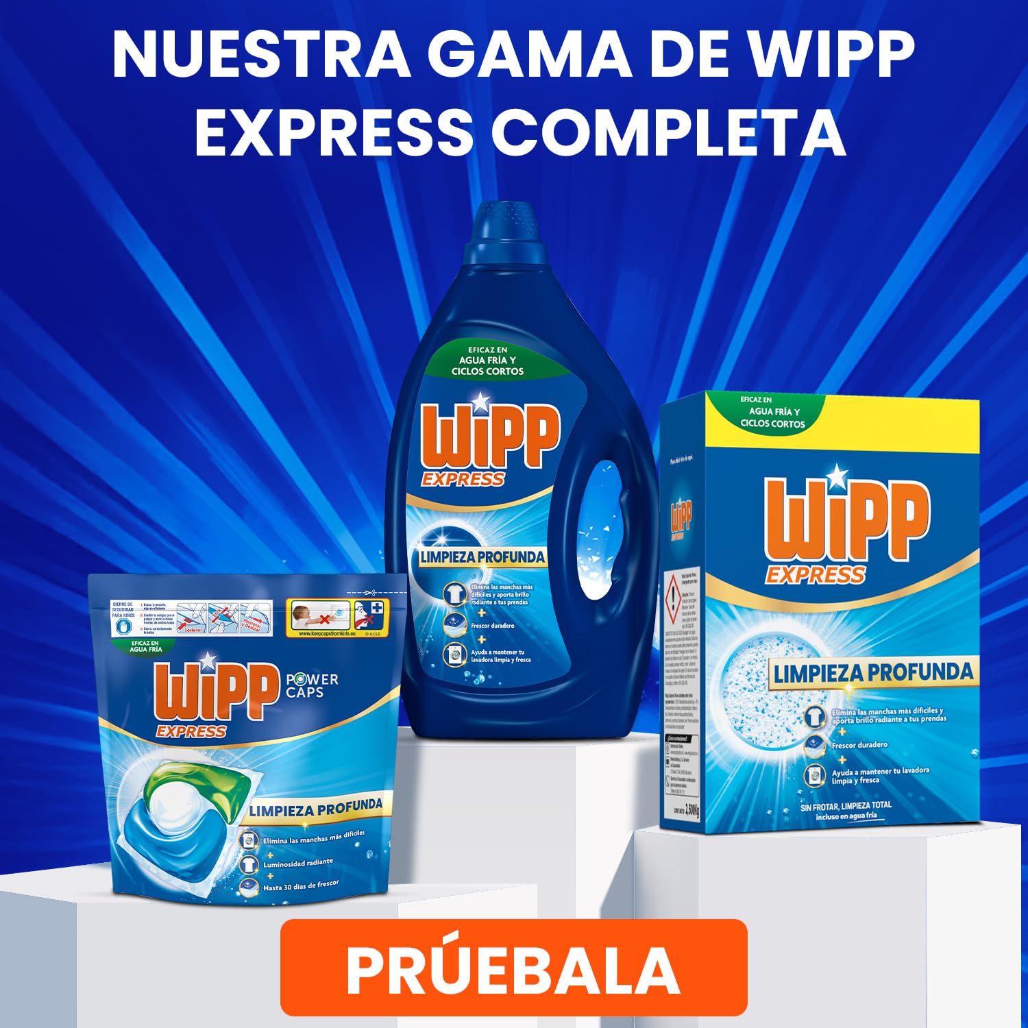 Wipp Express Limpieza Profunda Higiene & Antiolores (40X4) detergente lavadora líquido que combate malos olores, detergente quitamanchas ropa apto para agua fría