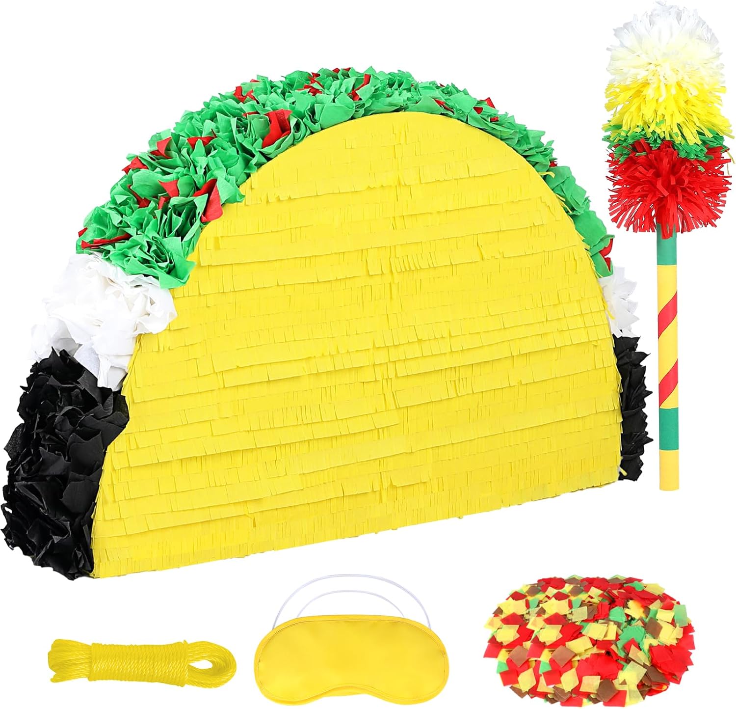 27" Large Taco Piñata for Birthday Party Decoration – Vibrant Cinco de Mayo, Taco Bout a Party, Mexican Theme Bash Taco Tuesday