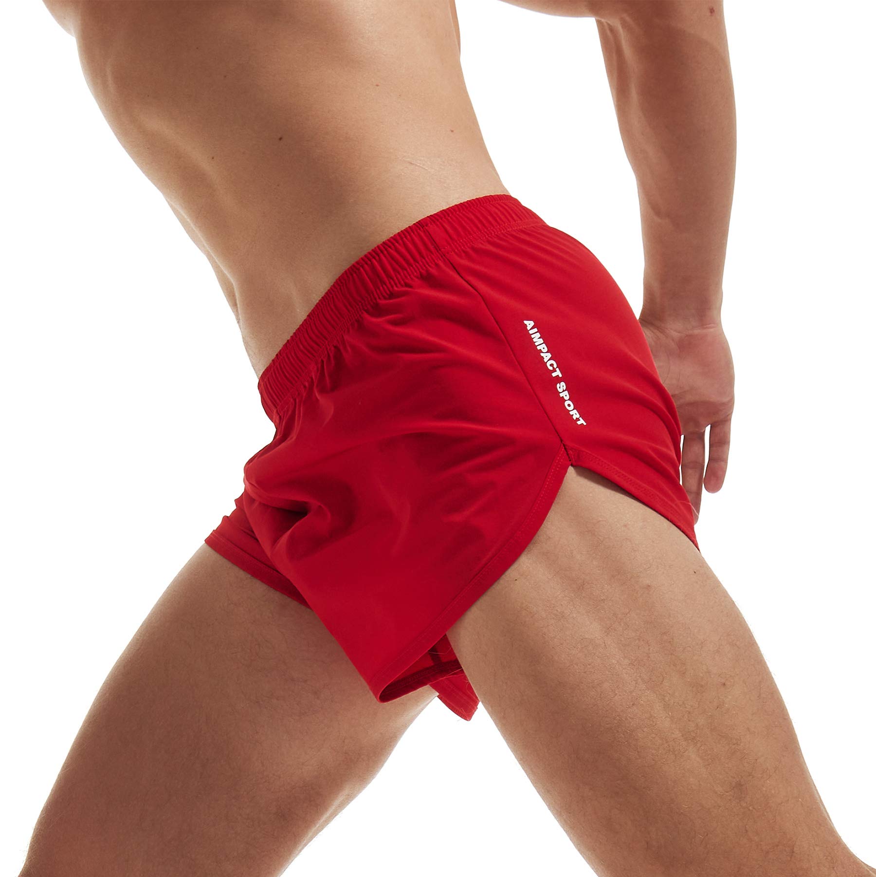 AIMPACT Solid Running Shorts for Men 3 Inch Jogging Road Track Running Shorts with Pockets Ranger Panties for Men