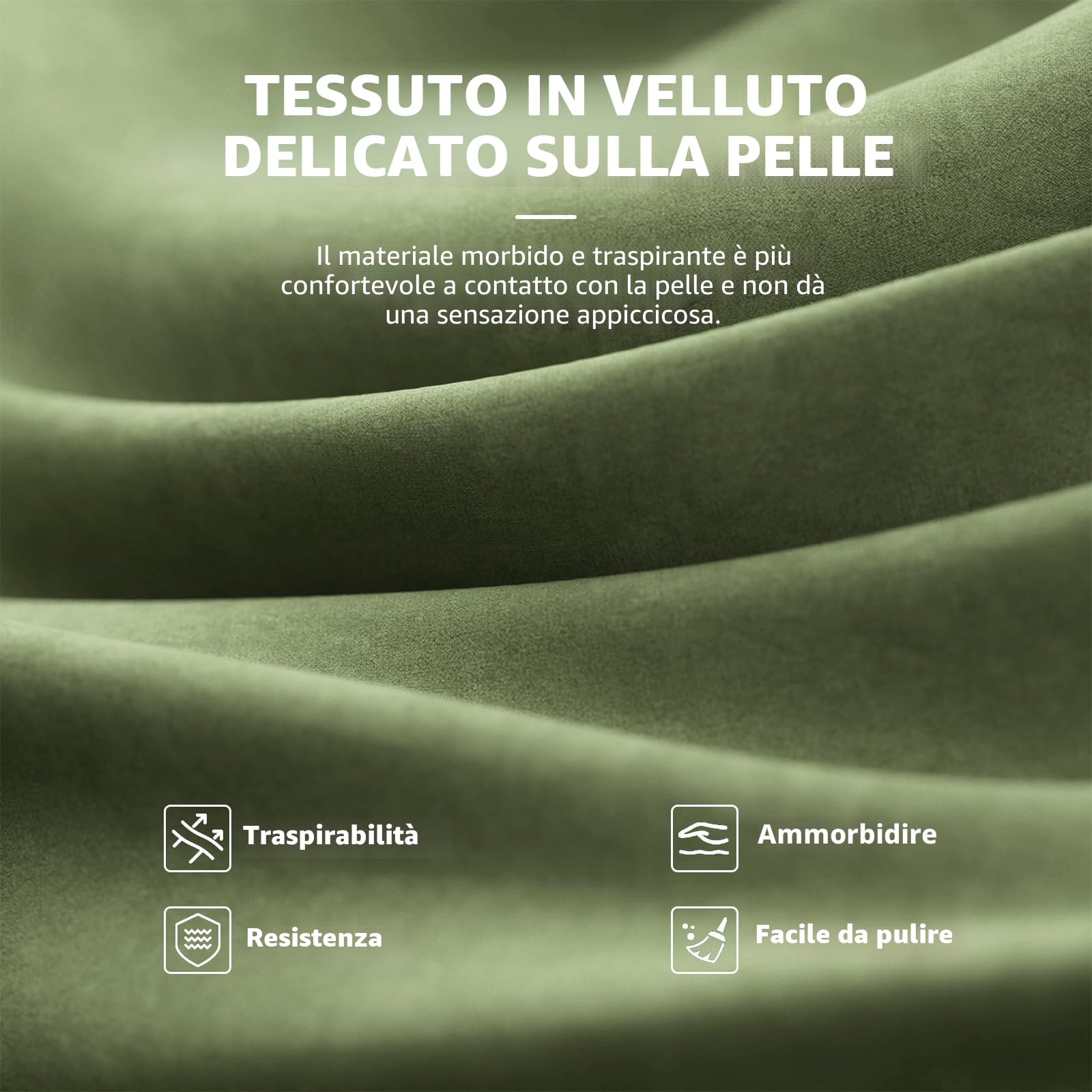 Huracan Sedia da gaming con massaggio lombare, Sedia da Gamer ergonomica, in tessuto di velluto, Poltrona da Gaming con poggiatesta regolabile e cuscino lombare, poggiapiedi, verde