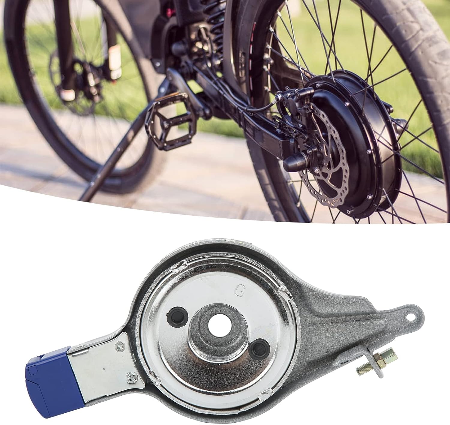 Rear Band Drum Brake Assembly, Aluminum Alloy Electric Bike Drum Brake with Hardware Replacement for Drike Mini E-Bike Bicycle Razor Pocket Mod Electric Folding Scooter Dirt Bike Tricycle Parts