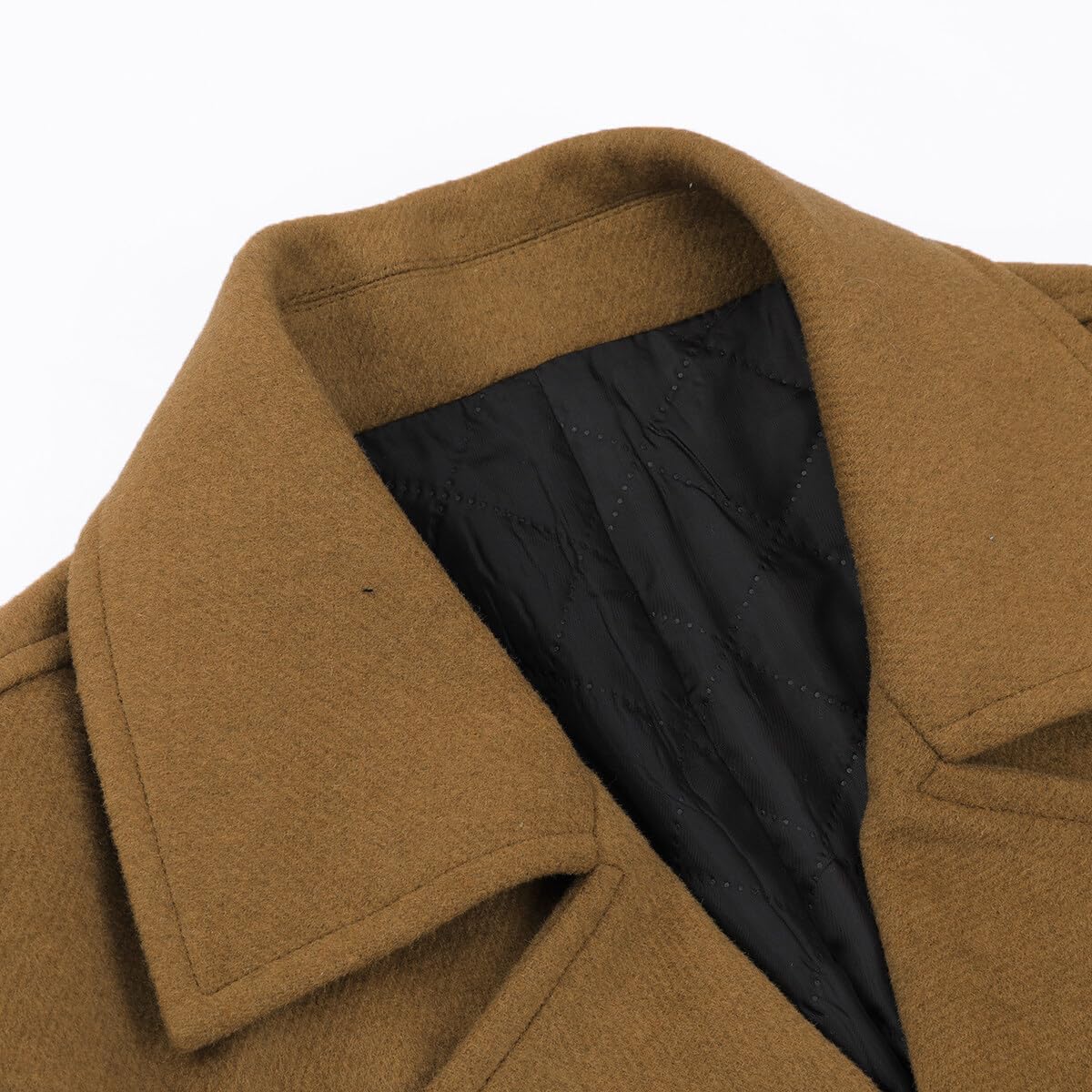 Allthemen Cappotto di Lana da Uomo Inverno Doppiopetto Coat Invernale di Media Lunghezza Caldo per Il Business