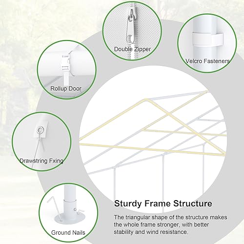 Miniatura 2 de Tienda de campaña para fiestas, 20 x 20 pies, resistente al aire libre, lona para todas las estaciones y pared lateral extraíble, impermeable, toldo