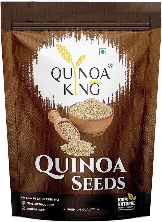 Quinoa King 100% Pure & Natural Quinoa 2kg High Protein & Fibre Healthy Food Quinoa Seeds for Breakfast