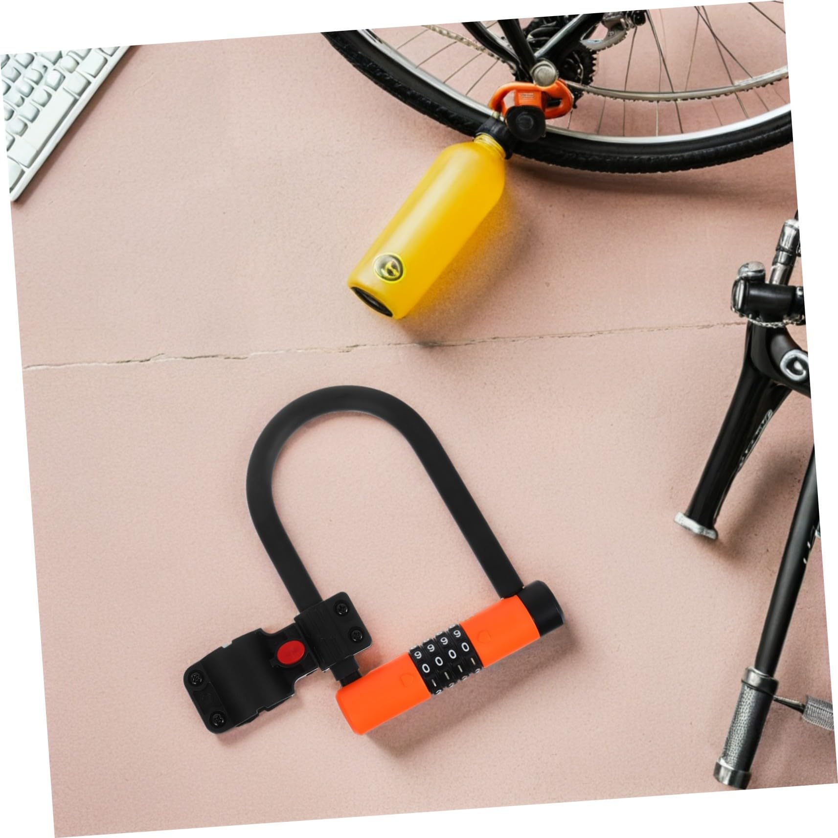 Lucchetto Bicicletta U Lock Combinazione Resettable Antifurto per E-bike Scooter Moped Sicurezza Portatile e Resistente per e Pieghevoli
