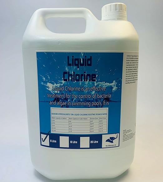 JOVS Sodium Hypochlorite 5 Litre Liquid Chlorine Garden & Patio