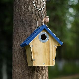 Nichoir de qualité supérieure pour mésanges, nichoirs robustes pour oiseaux, mésanges charbonnières, résistant aux intempéries, mangeoire à oiseaux, boîte à mésanges, en bois massif vissé conforme à