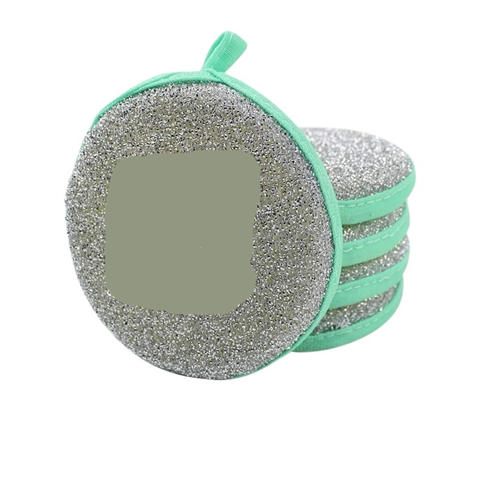 Scourers 5/10PCS Double sided Kitchen Sponge Scrubber Cleaning Pads Dishwashing Tools For Sink Pots Pans(5Pcs Green)
