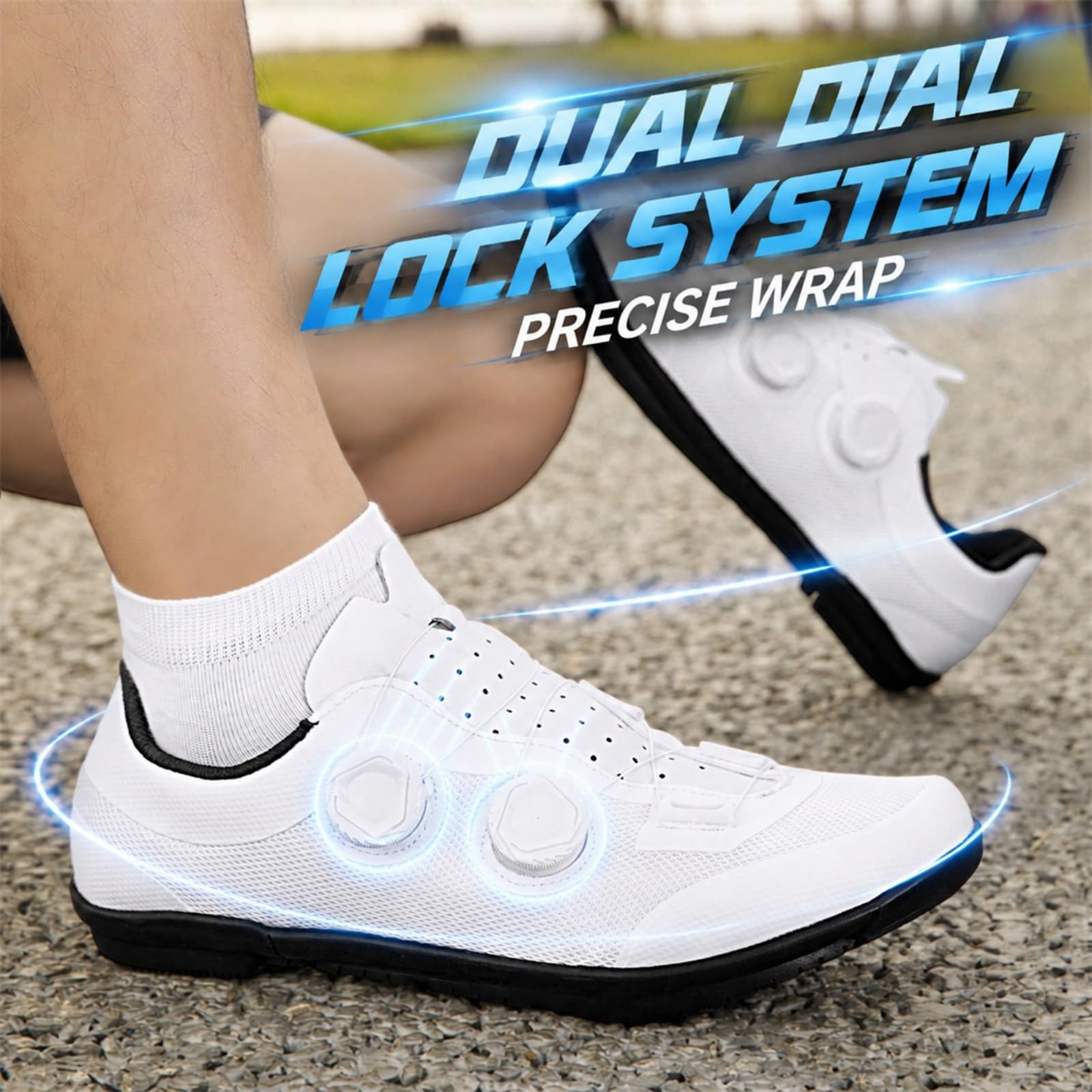 JiuQing Zapatillas Ciclismo Unisex Sin Bloqueo Zapatos Bici Pedales Planos