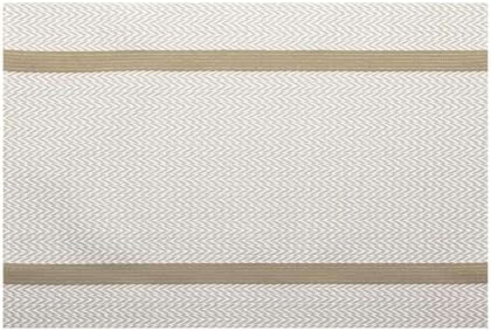 Set de table jacquard haut de gamme beige à rayures horizontales lot de 4 sets de table rectangulaires