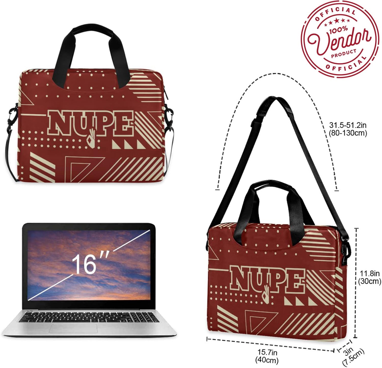 BBGreek Kappa Alpha Psi Fraternity Paraphernalia - 16 Inch Laptop Bag or Tablet Case Collection - Official Vendor