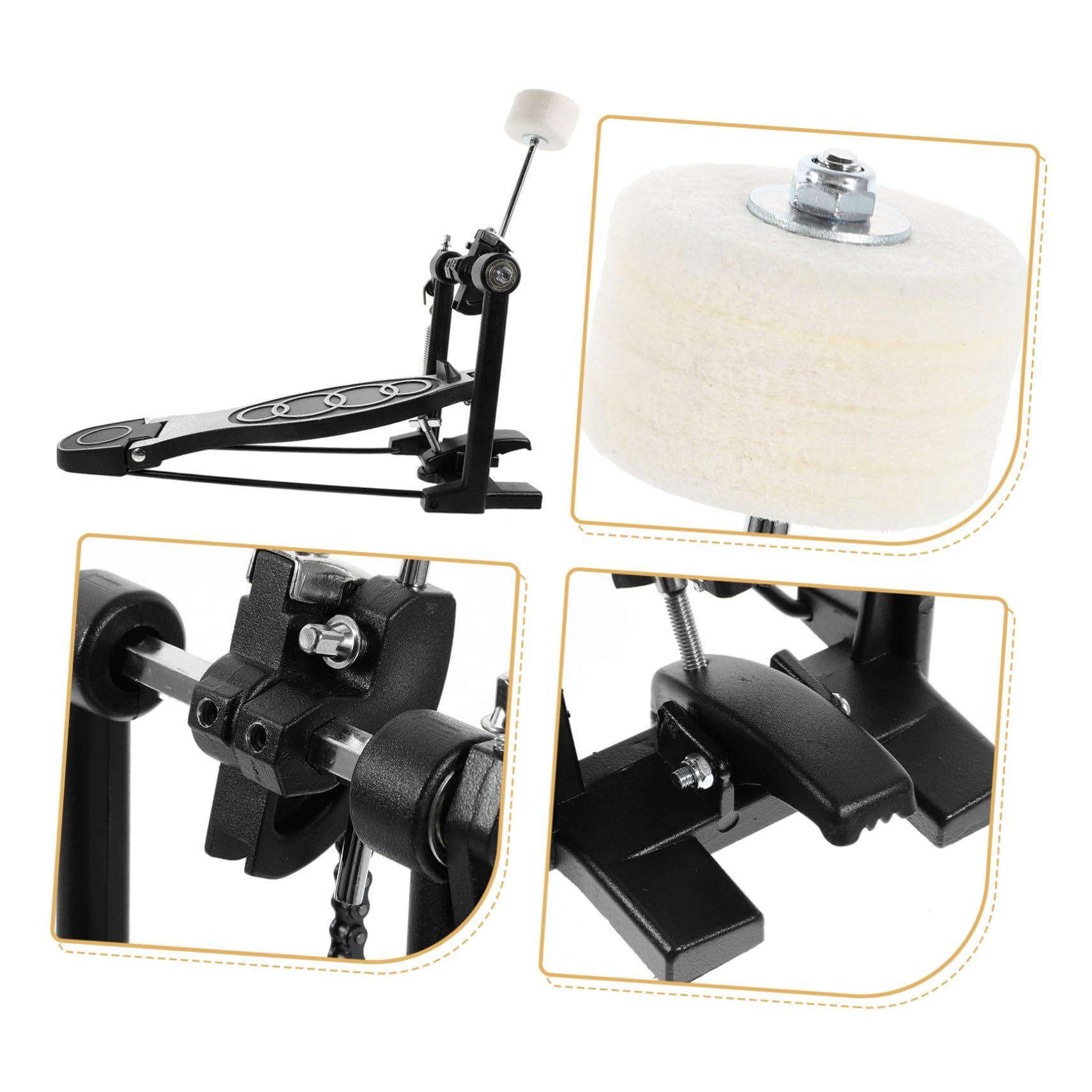 Singolo per Grancassa con Martello in Antiscivolo Accessorio per Batteria Acustica ed Elettronica Design Semplice e Stile Elegante per Batteristi e Appassionati Jazz