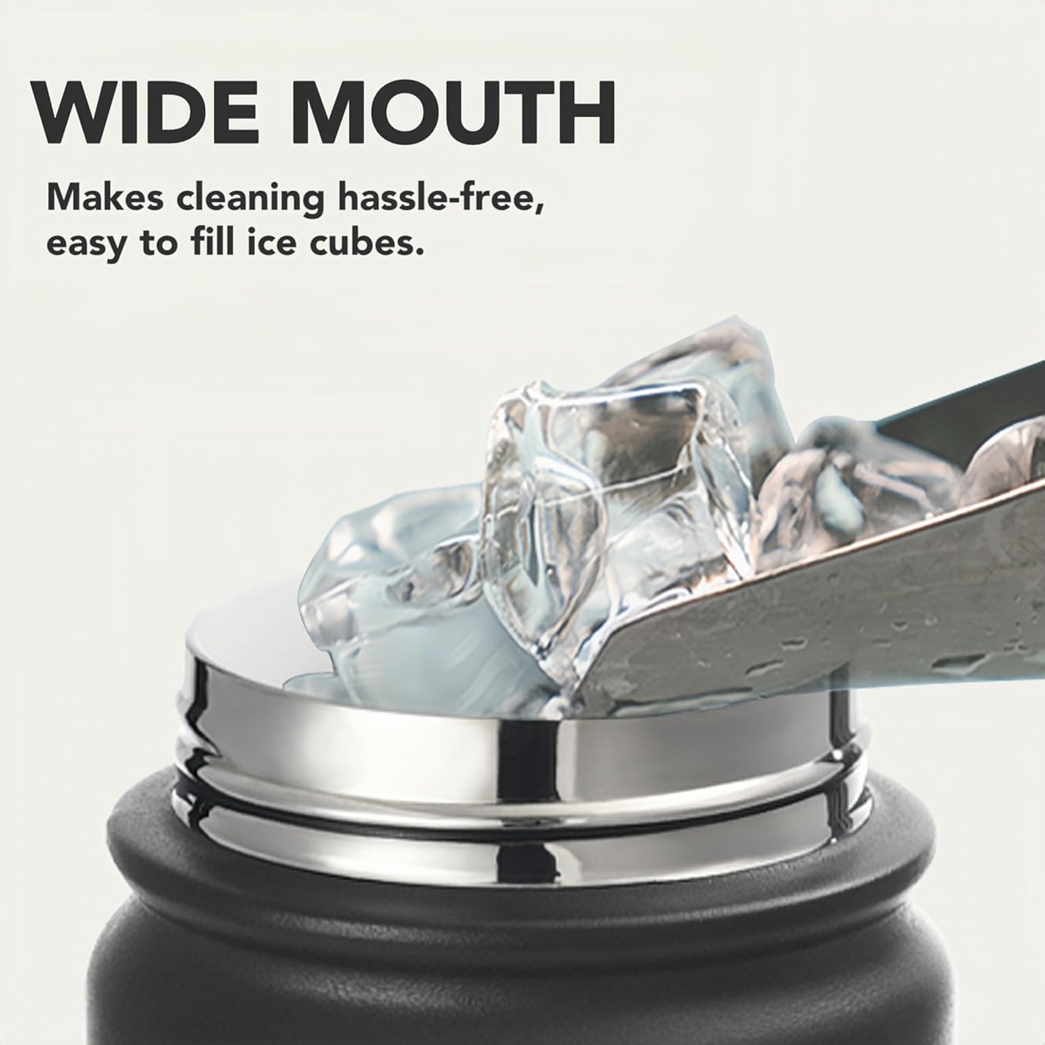 Insulated Stainless Steel Water Bottle with Straw, Ceramic-Lined, BPA-Free & Leak-Proof, 24 oz, Black - Image 6