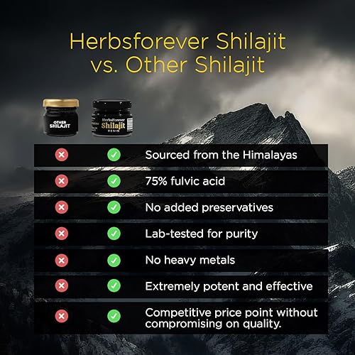 Miniatura 3 de Herbsforever Resina Shilajit de máxima potencia con 85 minerales traza para aumentar la energía y apoyar el sistema inmunológico para hombres y