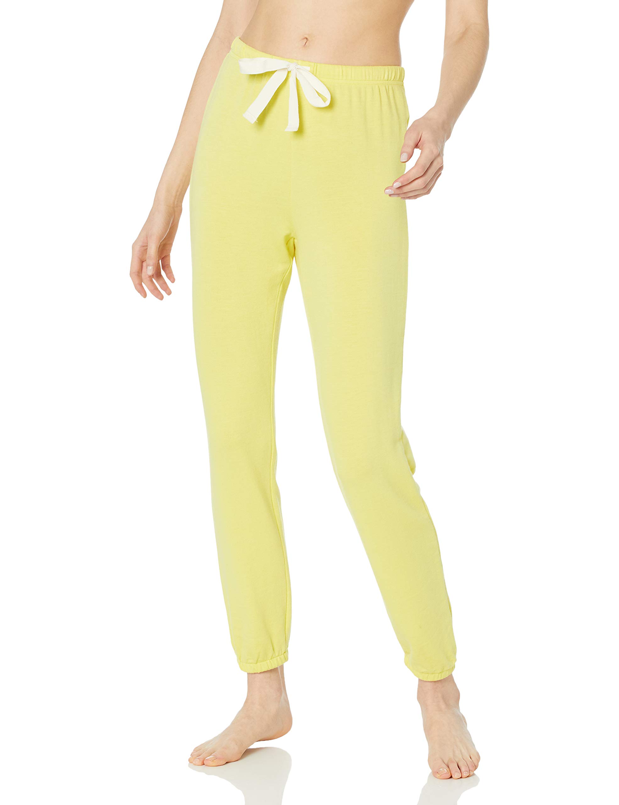 Amazon Essentials Women's Pajama Jogger - Lightweight Lounge Terry, Plus Size, Yellow, Large