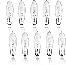 10 Pack 23V 3W Replacement Bulbs with E10 Screw Base, Warm White Light 2700K, Suitable for Christmas Lights, Decorative Bulbs, for Christmas Pyramid, Wreath Lighting