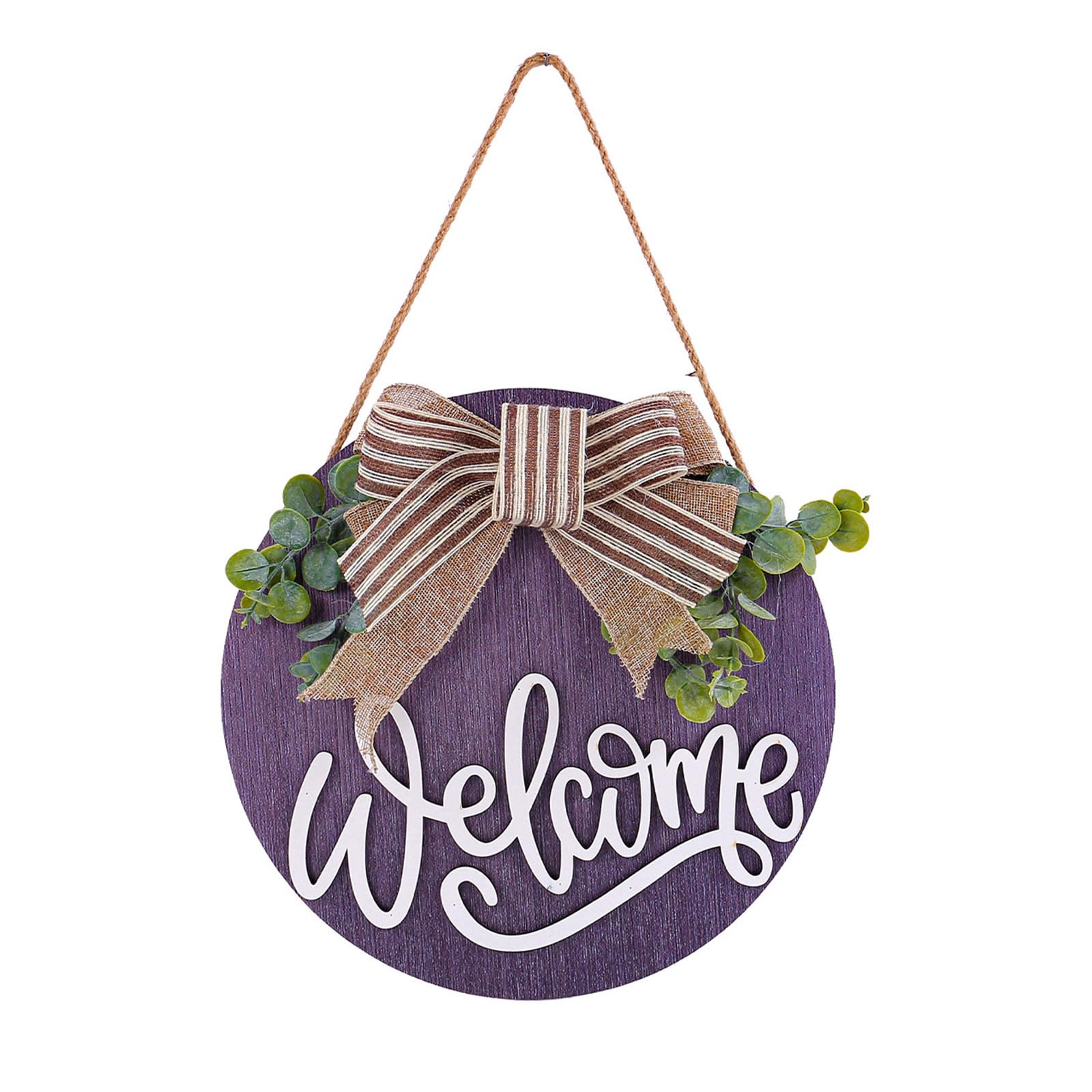 3D Welcome Sign for Front Door Round Farmhouse Porch Decorations Wood Hangings Sign Wreath Gift Front Door Decorations