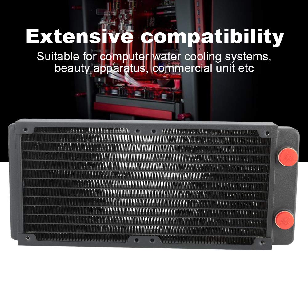 Radiatore in Rame per Raffreddamento Ad Acqua con Filettatura G1/4 per Computer con 12 per Un'efficiente Dissipazione del Calore per PC da Gioco, Design Durevole in Ottone e Acciaio