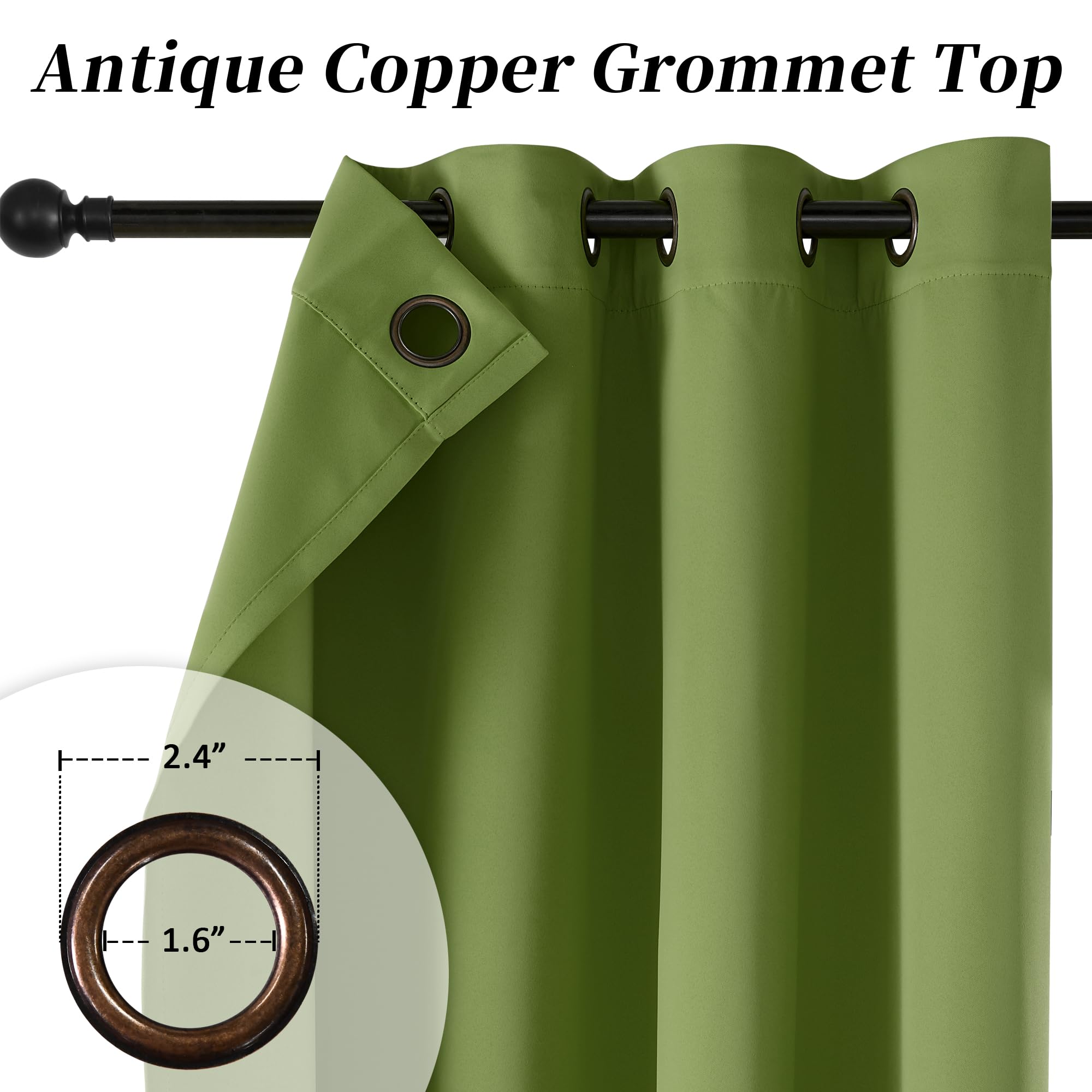 HUTO Blackout Curtains and Drapes for Bedroom - Image 2