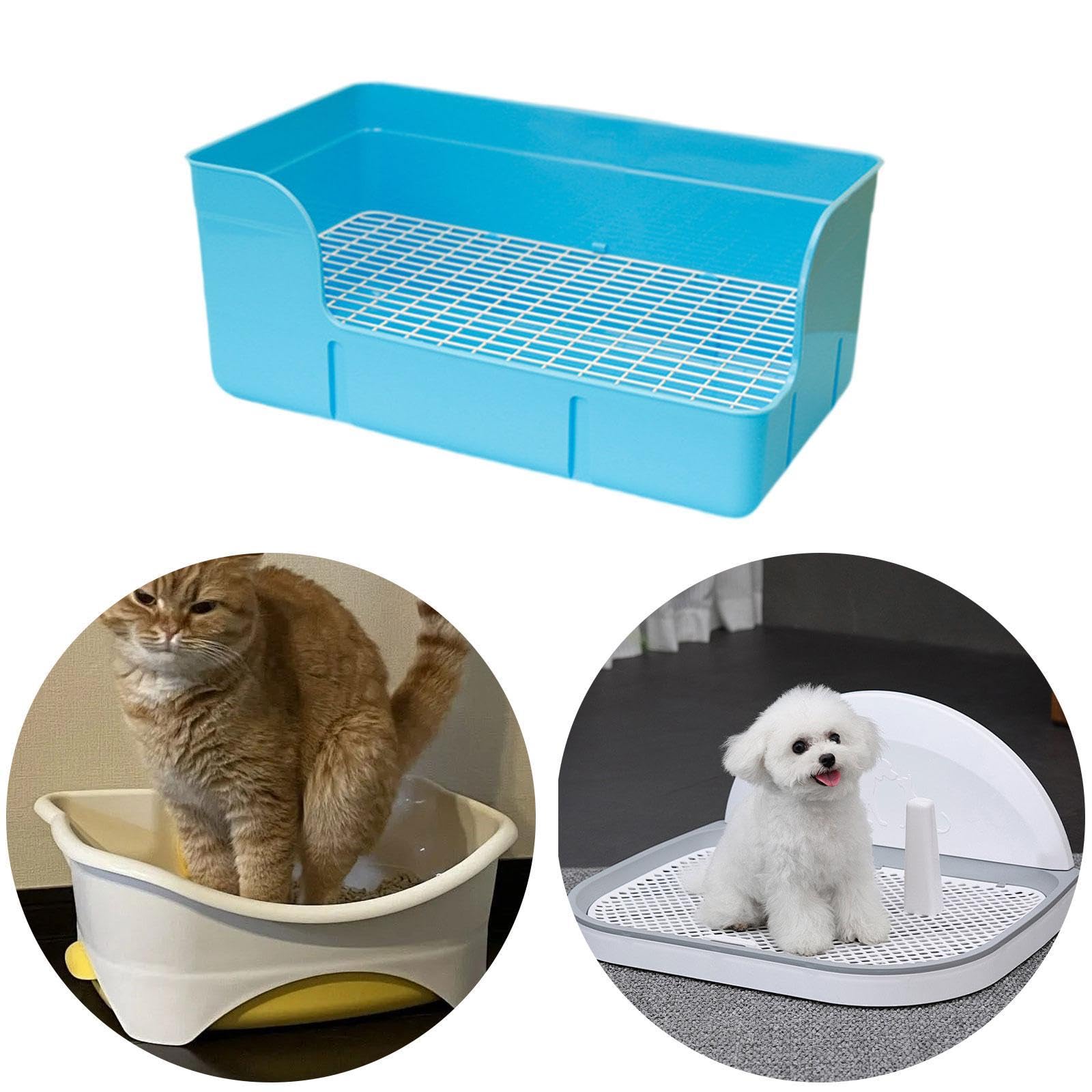 Kaninchen Toilette, Ecktoilettenbehälter für Kleintiere im Käfig, Blau