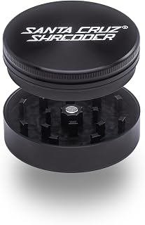 Santa Cruz Shredder Metal Herb Grinder Knurled Top for Stronger Grip 2-Piece 2.7" (Black)