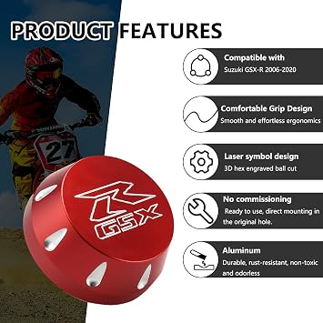 Motorcycle Triple Tree Stem Yoke Center Cap Compatible with Suzuki GSX-R