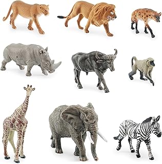 9 Stück Safari Wildtiere Figur, Mini Waldtier, Zoo Spielzeuge, Bauernhof Tiere Spielzeug Tierfiguren Set, Tiere Spielzeug, Safari Animal Toys Figuren für Kinder