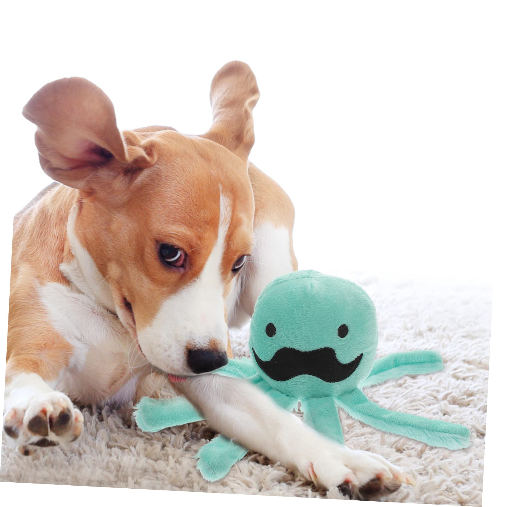 INOOMP 4 Piezas Juguete para Mascotas Juguete para Perros Pequeños Juguetes para Gatos Juguete para Masticar Juguete Peluche Cachorro Felpa Pulpo Papel Sonajero