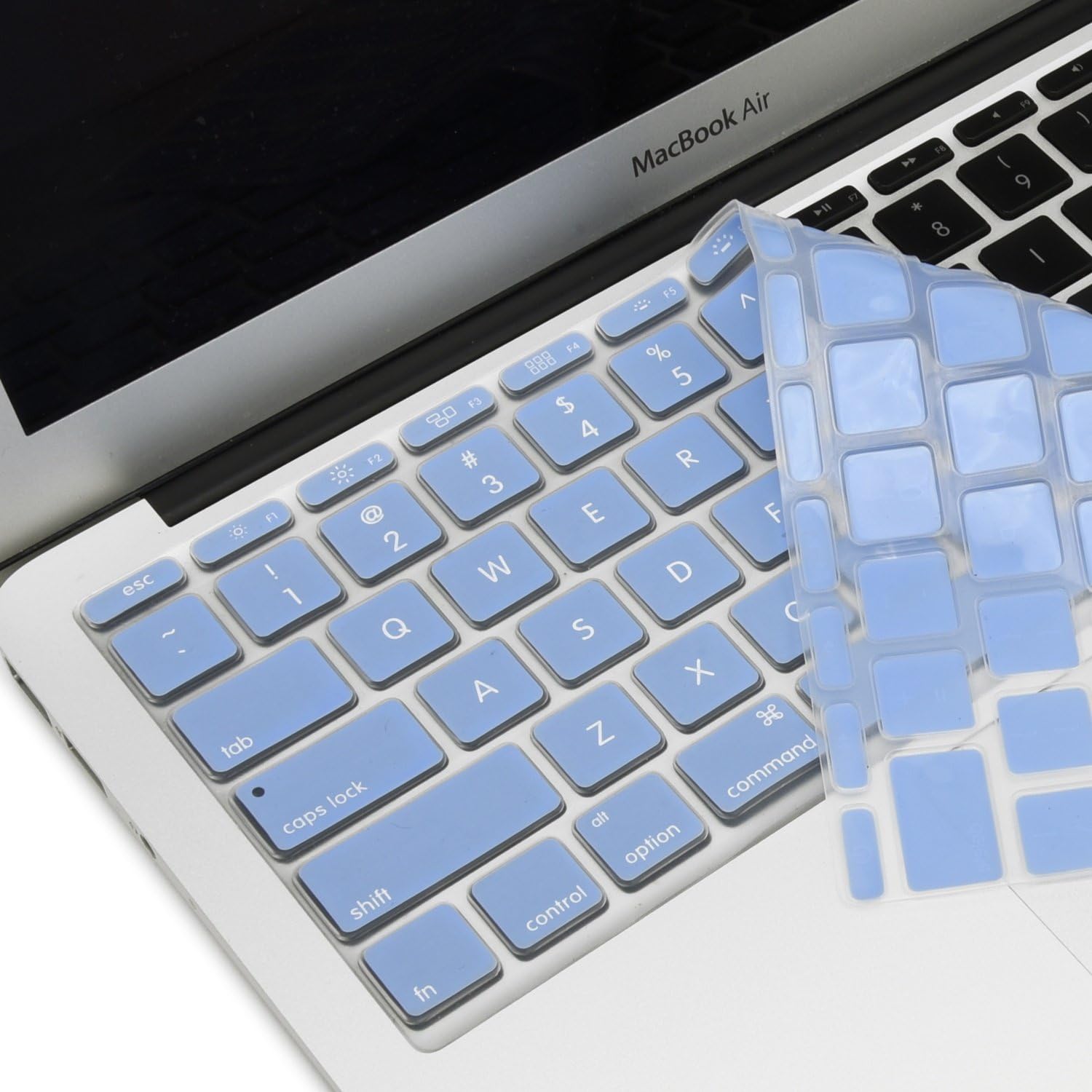 TOP CASE - 2 in 1 Signature Bundle Rubberized Hard Case and Matching Color Keyboard Cover Compatible MacBook Air 11" (A1370 and A1465) - Serenity Blue
