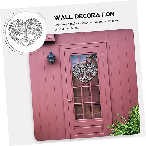 Vista 8 de GANAZONO Árbol de la vida, decoración de pared, decoración para el hogar, plantas, decoración de corazón, árbol de metal, escultura de árbol