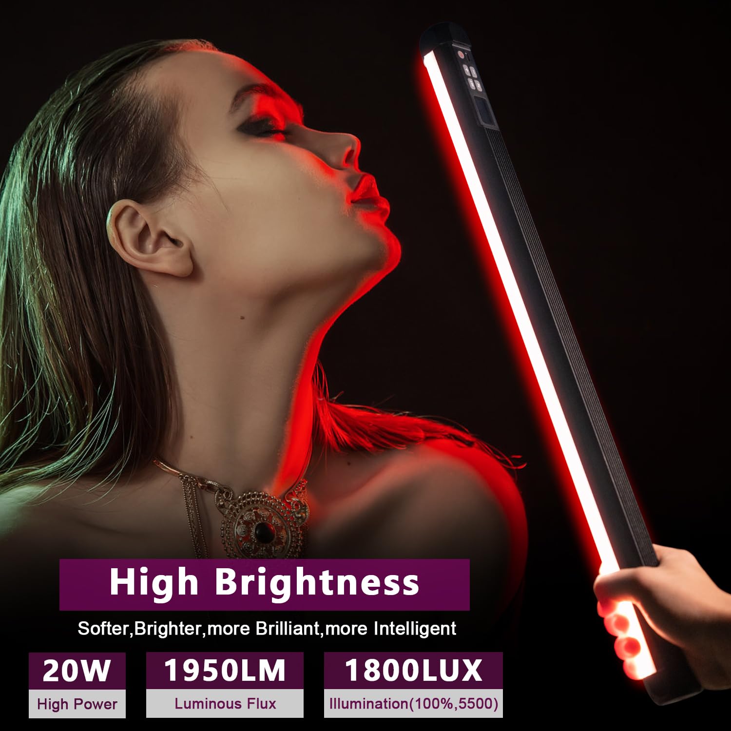 VILTROX Varinha de luz RGB K60, bastão de luz de vídeo LED