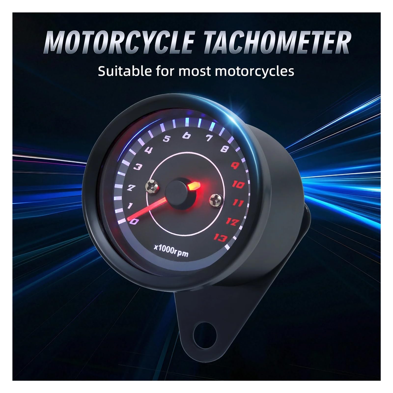 Contagiri Universale Per Motociclette Da 12 V, Contagiri Elettronico A LED, Accessorio Per Moto, Contagiri Elettronico Da 0 A 13000 Giri/min. Indicatore