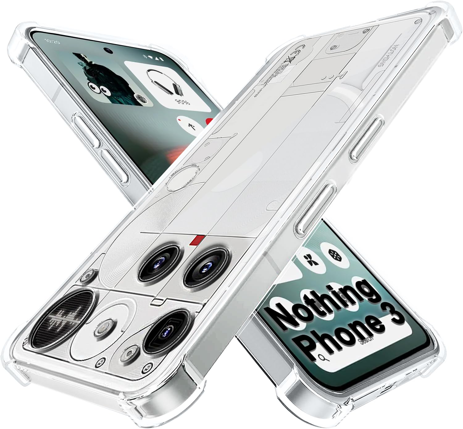 TheGiftKart Hybrid Shockproof Back Cover Case for Nothing Phone 3 5G | Hard Back Cover Case for Nothing Phone 3 5G (PC & TPU, Transparent Hard Clear Back, Clear Sides)