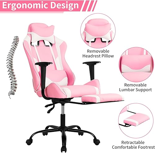 Miniatura 90 de Silla ergonómica para juegos de PC, silla de oficina para computadora, silla giratoria ajustable para videojuegos, silla de carreras con soporte