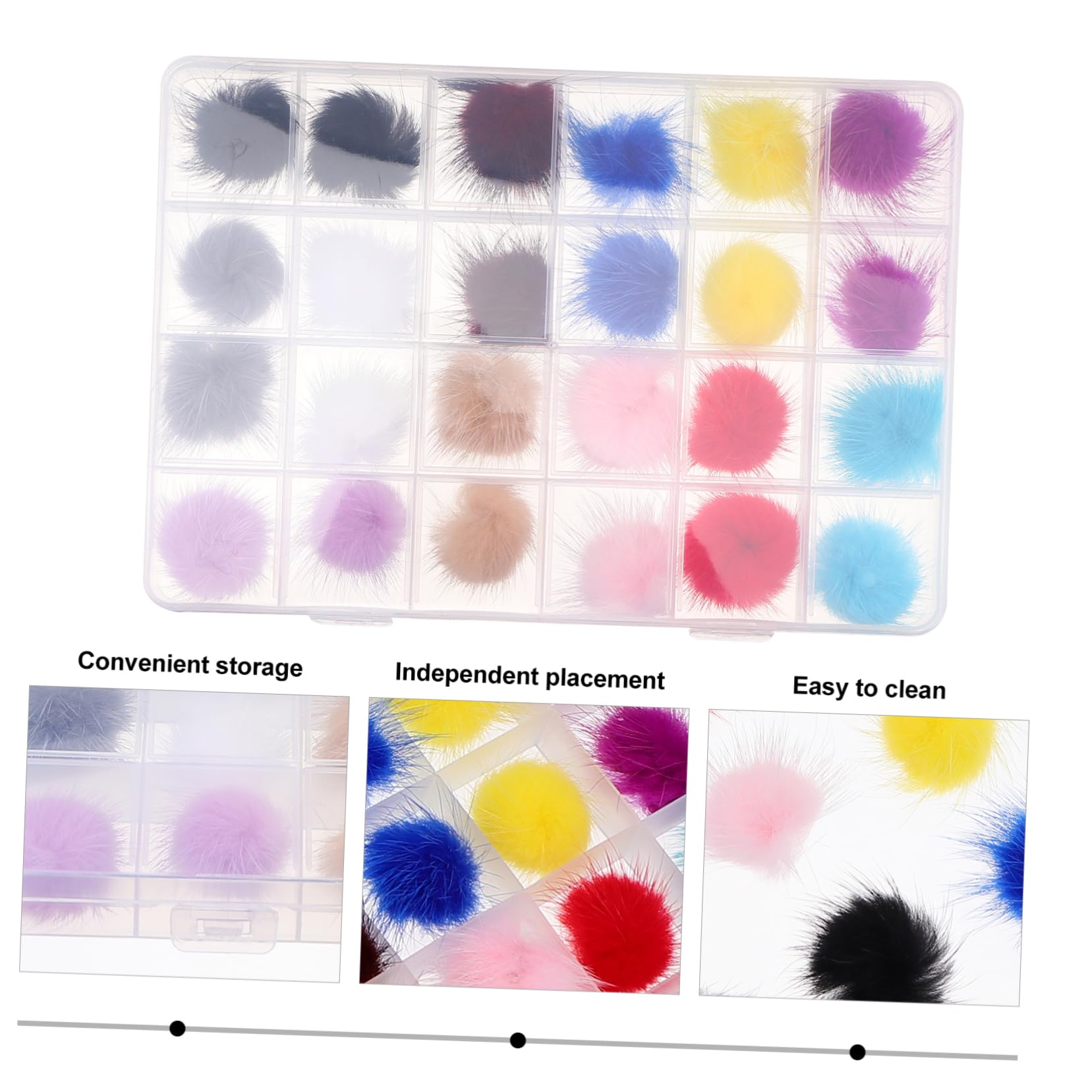 FRCOLOR 72pièces Décoration Ongles Accessoires De Manucure Boules Fluffy Détaillables Pour Créations Artistiques De Nail Art