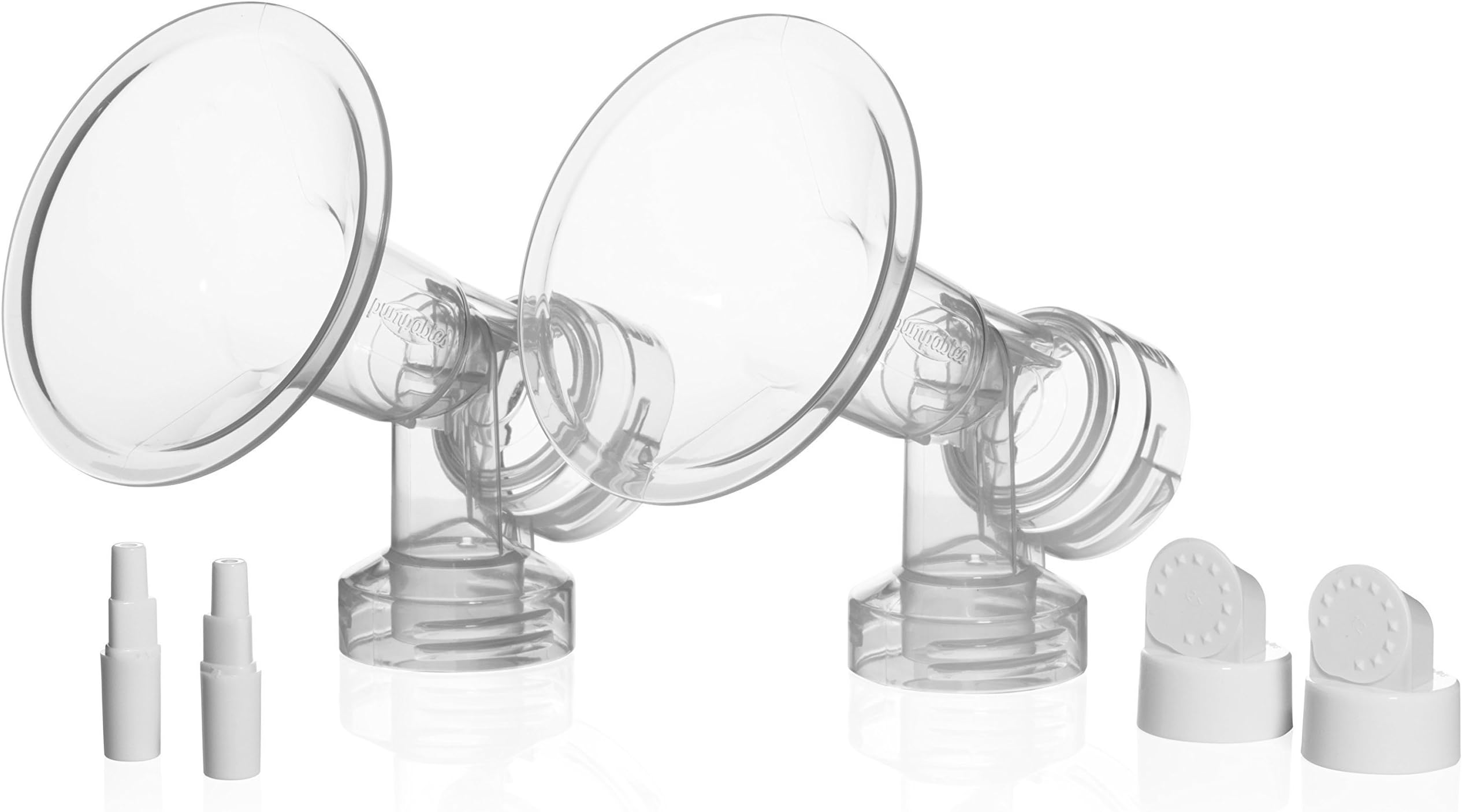 Pumpables Original All-In-One Standard/Narrow Neck Breastshield Set 30mm Double Pack For Spectra Breast Pumps + Bonus Medela Adaptor Fits Medela Bottles Great Suction BPA-Free