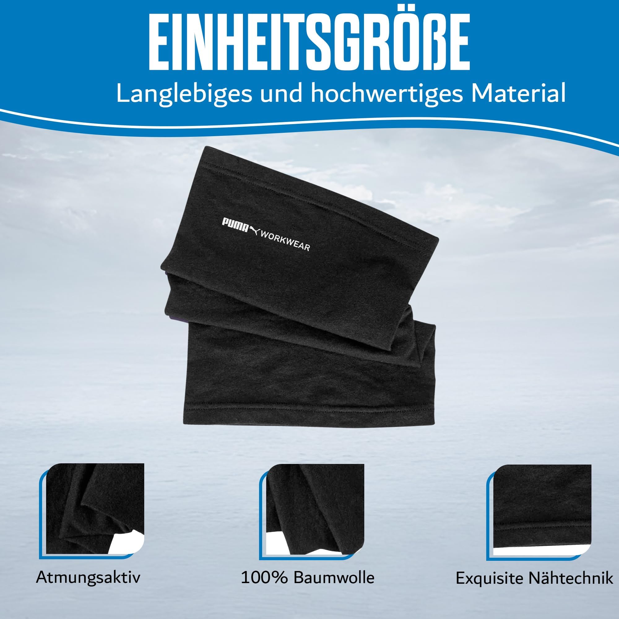 PUMA WORK WEAR Sciarpa multifunzione da uomo e da donna, scaldacollo, antivento, ideale per il lavoro all'aperto