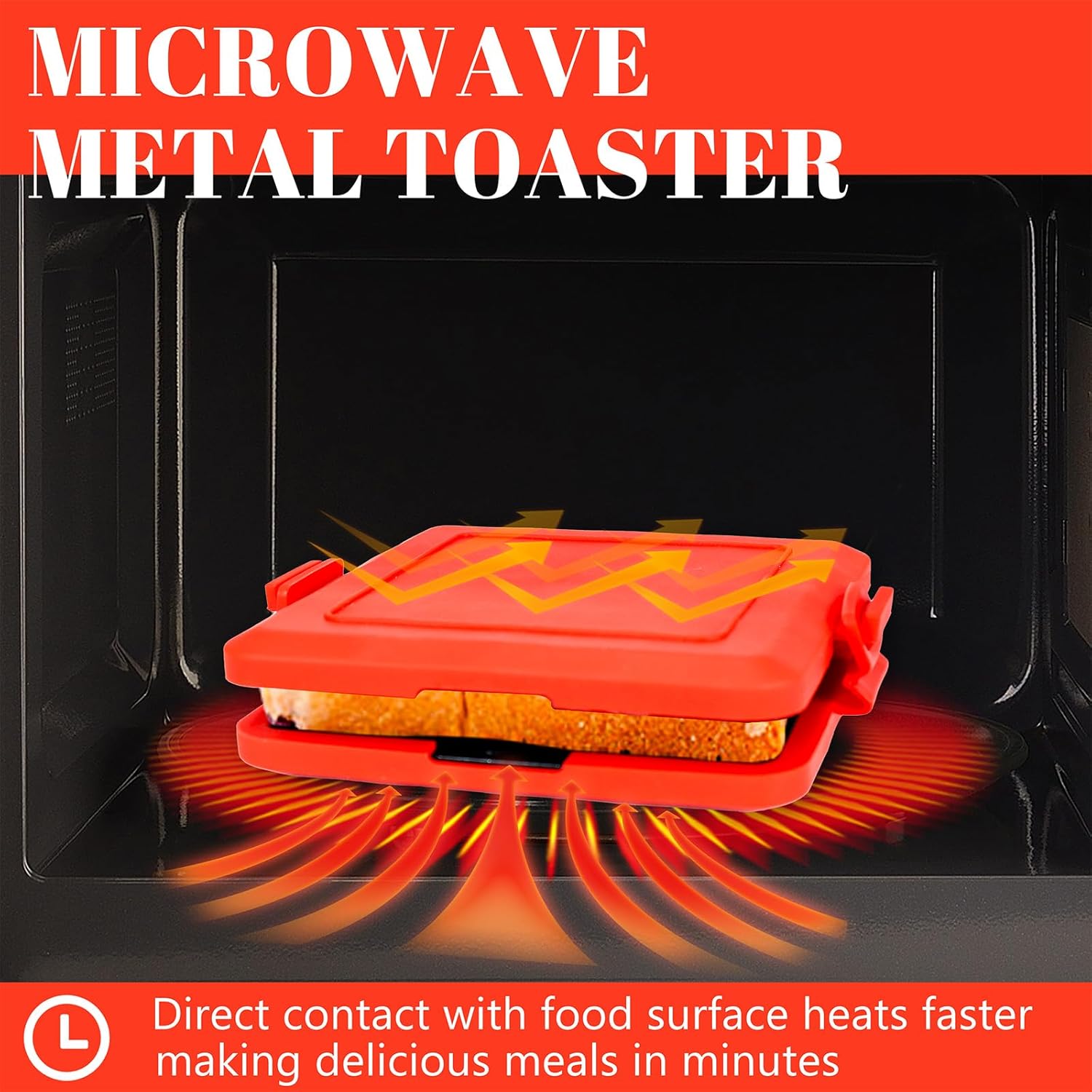 Microwave Sandwich Maker - Microwave Toastie Sandwich Maker，3-in-1 Toastie Panini Press with Dishwasher Safe Design No Electricity Needed Fast Cooking for Travel Friendly/Office/Home(Red)