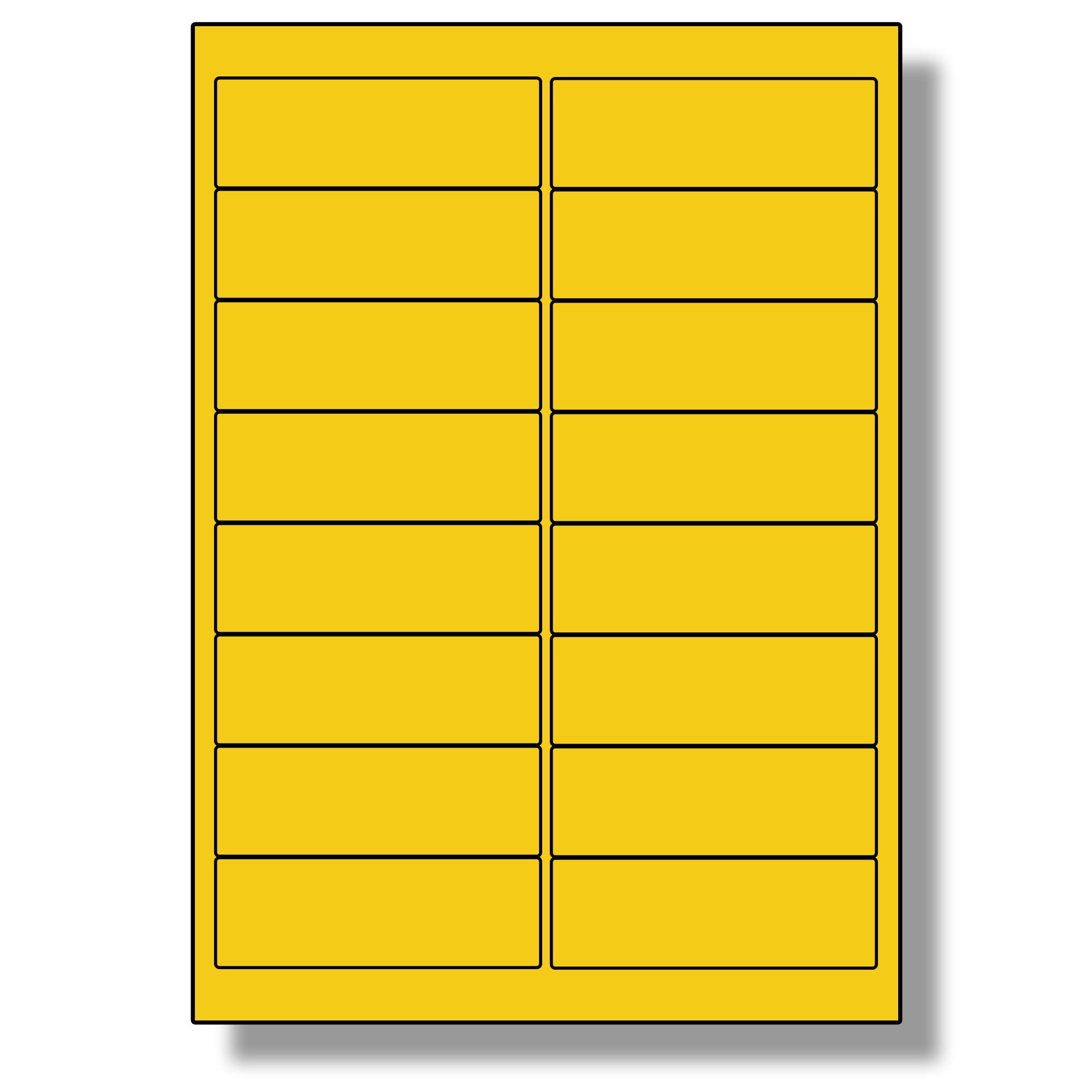 Label Planet® 16 Per Sheet, 500 Sheets (8000 Yellow Labels). Coloured Paper Labels with Rounded Corners 99.1 x 33.9mm, LP16/99 C. — image 1